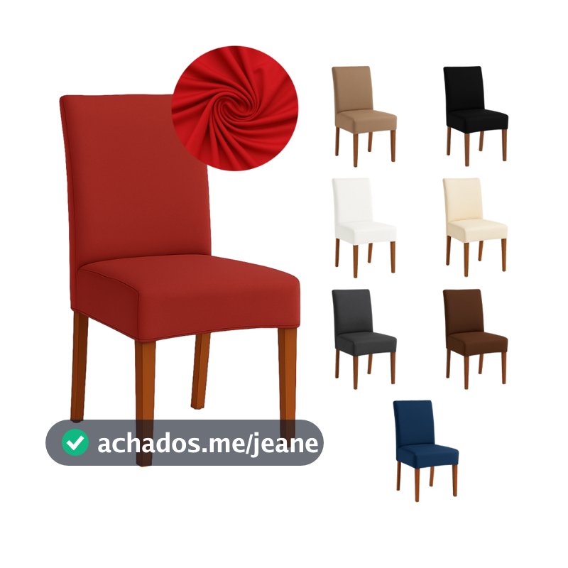 Capa de Cadeira Jantar Natal Kit com 6 / 4 e 2 Lugares Malha Gel Protetora Com Elástico Ajustável