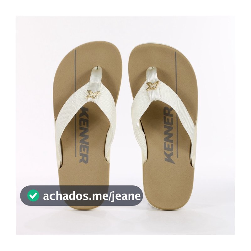 Chinelo Kenner NK6 Marrom e Off White - Masculino