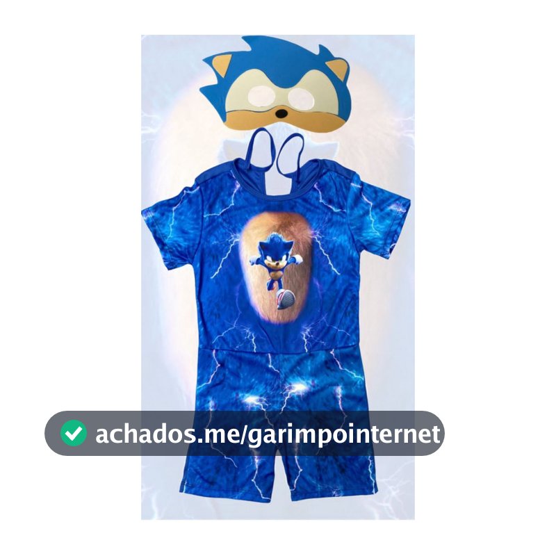 Fantasia Roupa Sonic Menino Aniversario Festas Infantil Tematico