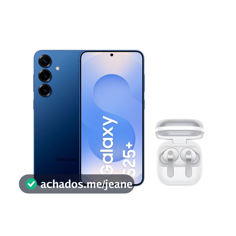Celular Samsung S25+ (512GB) - Azul Marinho + Buds4 Pro - Branco