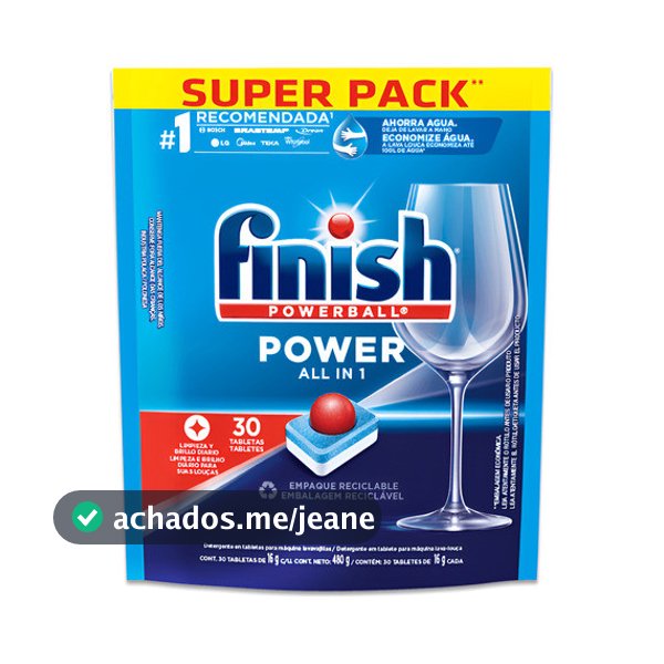 Detergente Para Lava-louças Finish Powerball 30 Tabletes