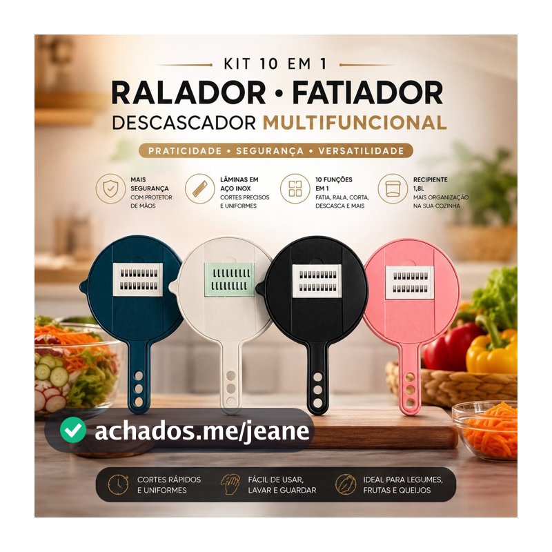 RALADOR DESCASCADOR CORTADOR FATIADOR DE LEGUMES VEGETAIS ALIMENTOS FRUTAS MULTIFUNCIONAL 12 EM 1