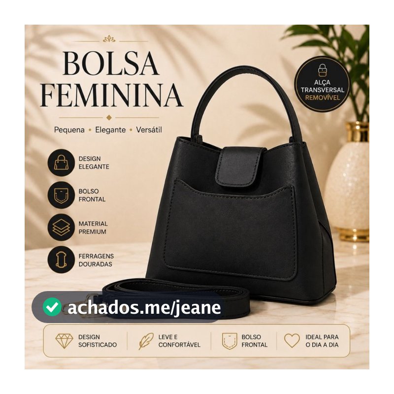 Bolsa Saquinho Feminina De Mão e Transversal Com Bolso Externo WilliBags