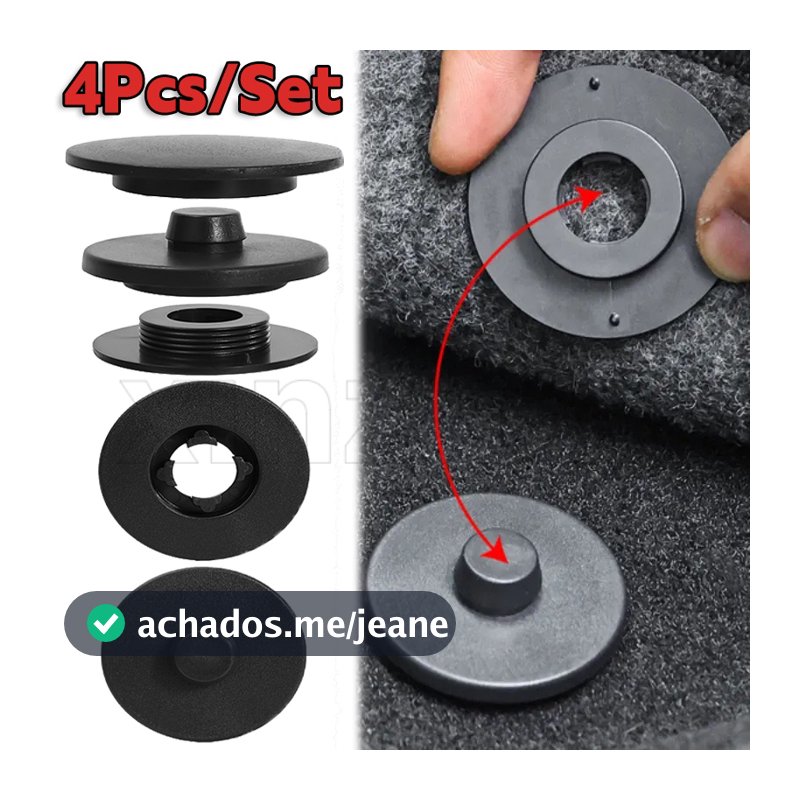 Fivela De Fixação Universal Para Tapete Anti-Skid/De Dupla Camada Pés/Acessórios Interiores Automáticos/4Pcs/Set Black Car Floor Mat Clip Fixo
