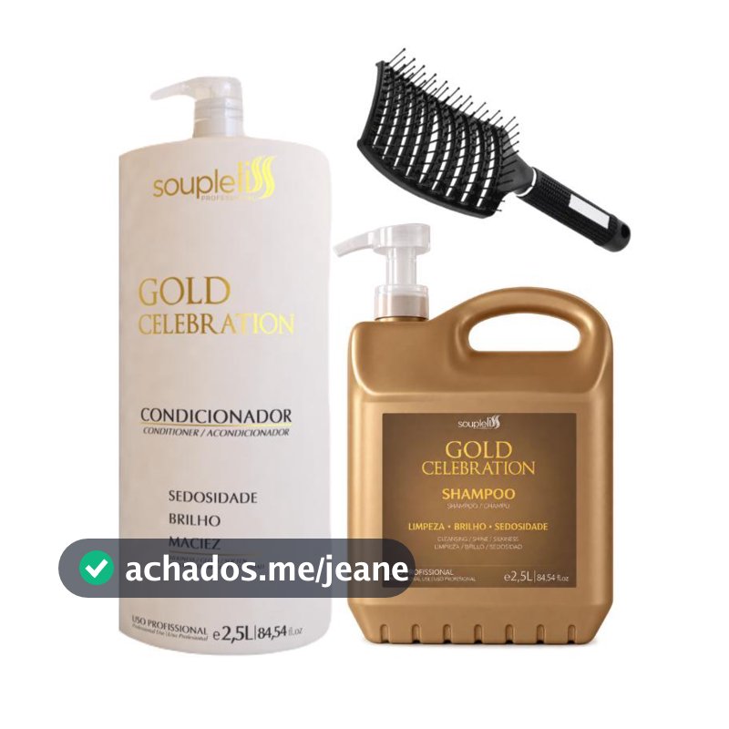 Kit para Lavatório Gold Celebration Souple Liss Shampoo e Condicionador 2x2,5L