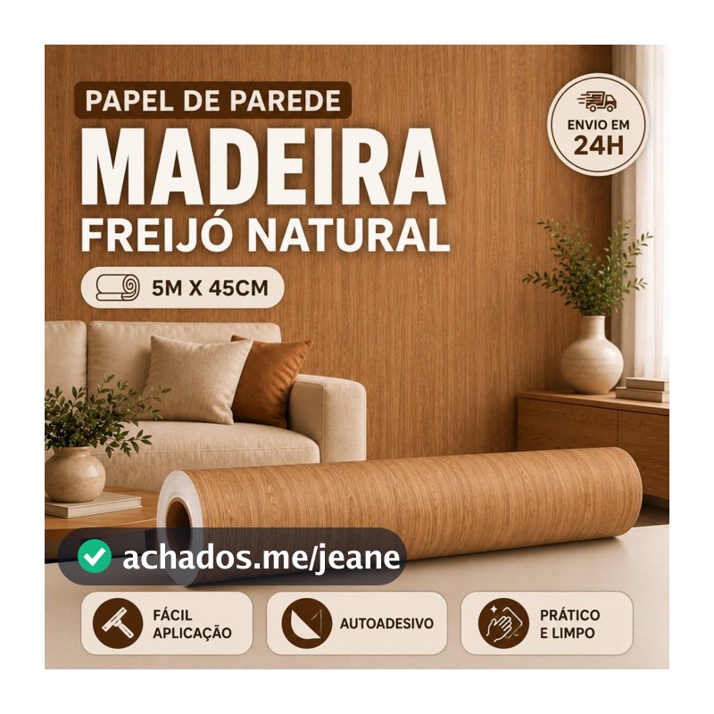 Papel de Parede Adesivo Madeira Freijó 3d Texturizado Autocolante 5M Decoração Madeirado Quarto Sala Envelopar Móveis