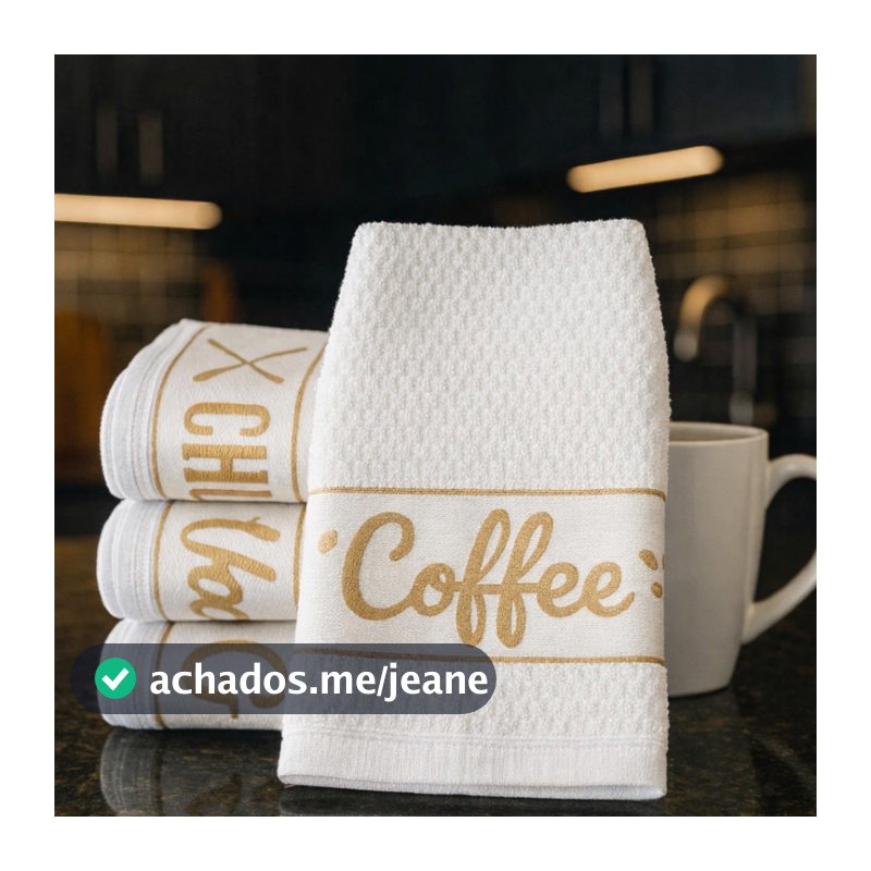 Kit 5/3 Panos de Prato Jacquard Premium Atoalhado 100% Algodão 70x45cm Felpudo Alta Absorção