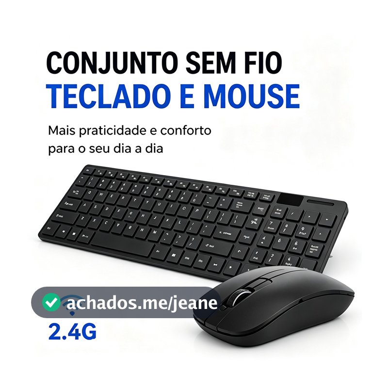 Kit Teclado E Mouse Sem Fio Bluetooth Wireless 2.4ghz Notebook Usb Ultra Slim Compacto Android Pc
