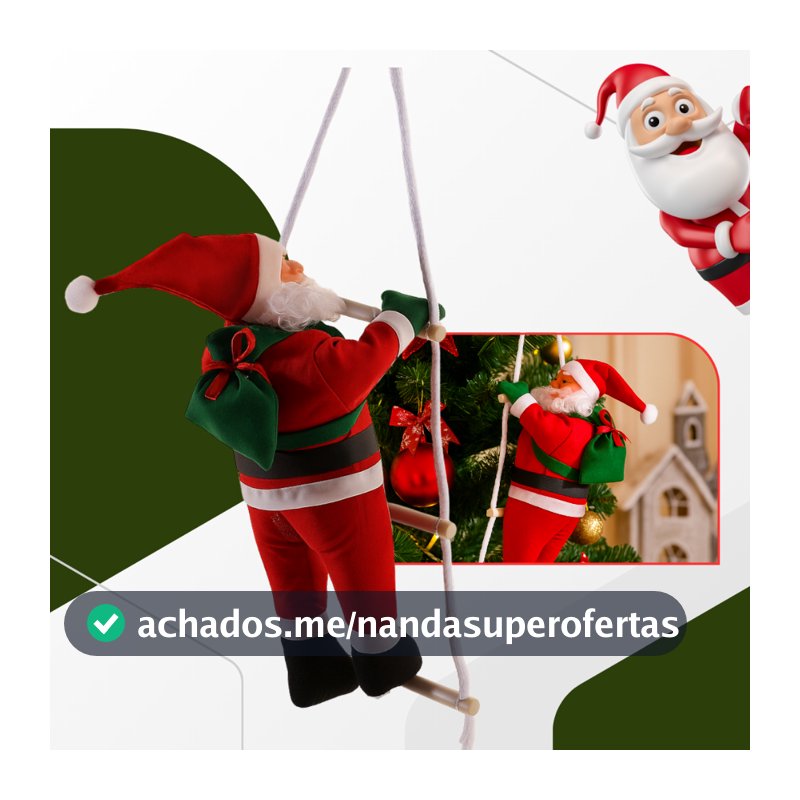 Papai Noel Decoração de natal Escalando Escada Enfeite Natalino Para Arvore de natal Casa 45 cm