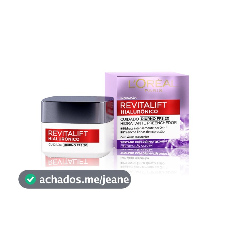 Hidratante Facial Anti-idade L'Oréal Paris Revitalift Hialurônico Diurno FPS 20, 49g