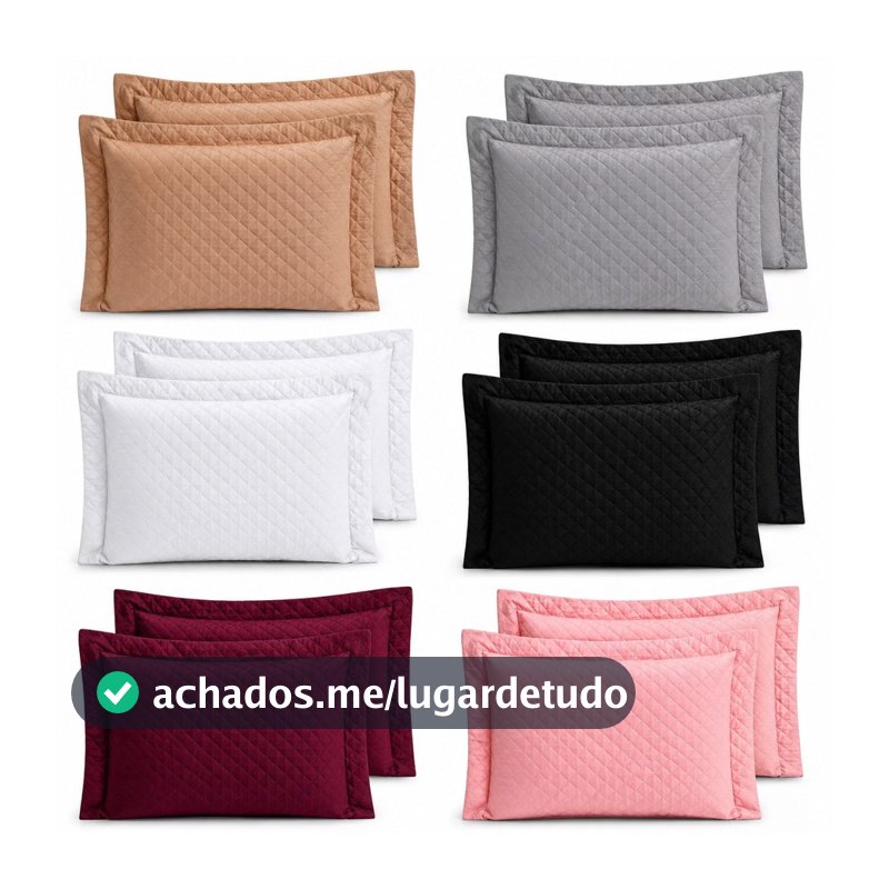 Kit 2 un Porta Travesseiros SOFISTICATA 70x50cm | Matelado Ultrassônico Toque Macio