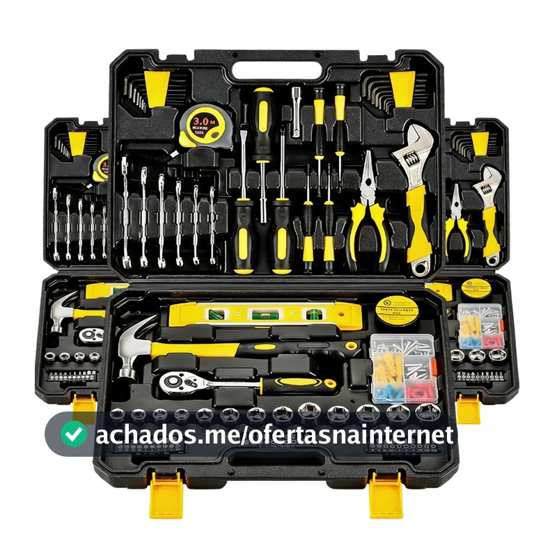 Kit Ferramentas Mecânica 108 Peças Profissional Completo Jogo de Chaves Soquete com Maleta Resistente