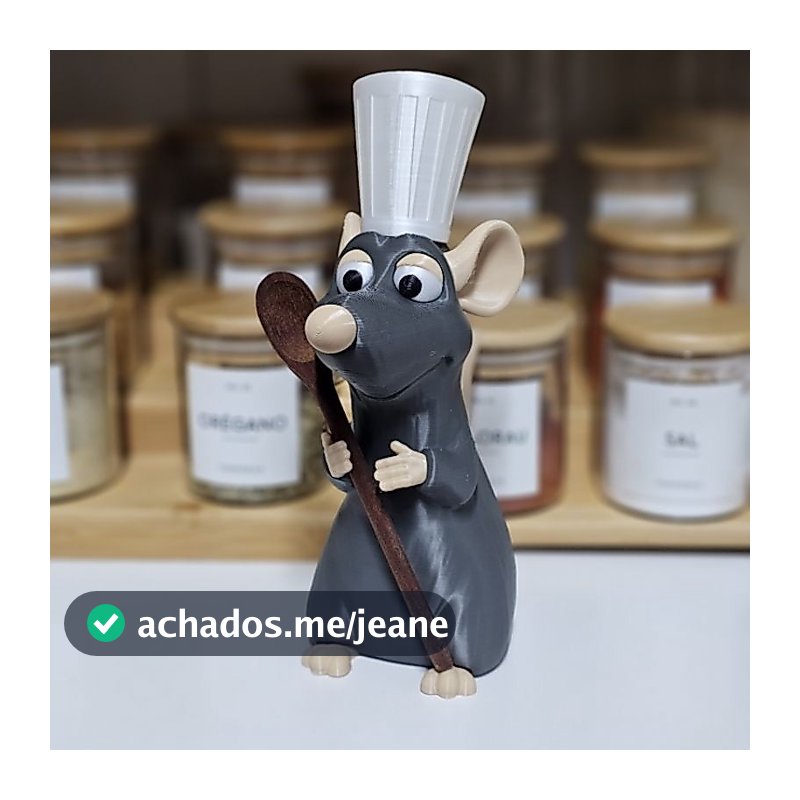 Porta Talher Ratatouille: Remy Segurando Talher Decoração Para Cozinha Action Figure Colecionável