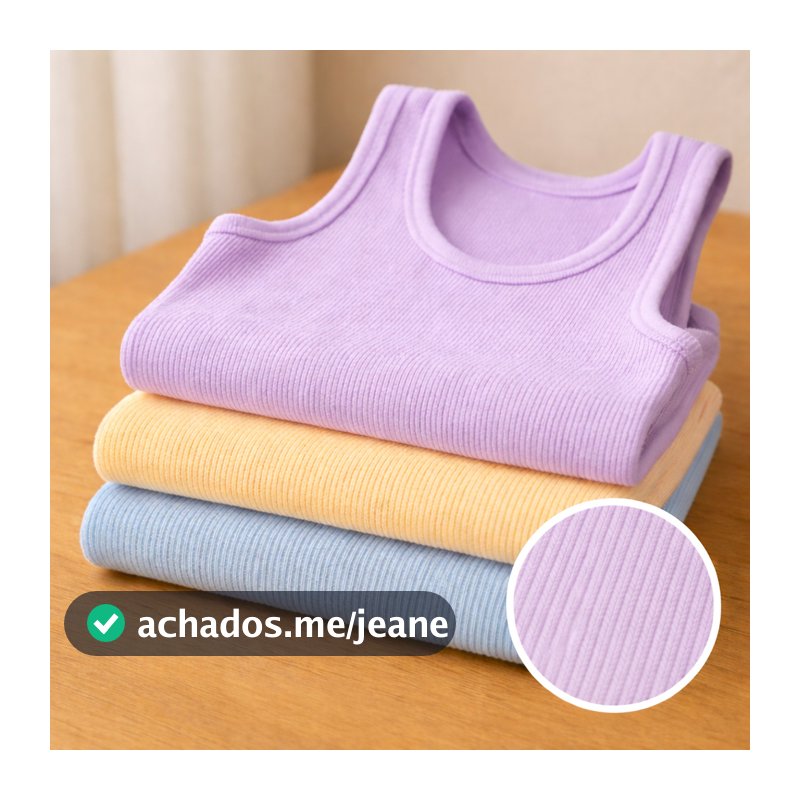 Kit 3 Regata Canelada Feminina Lisa Blusa Básica Camiseta Casual