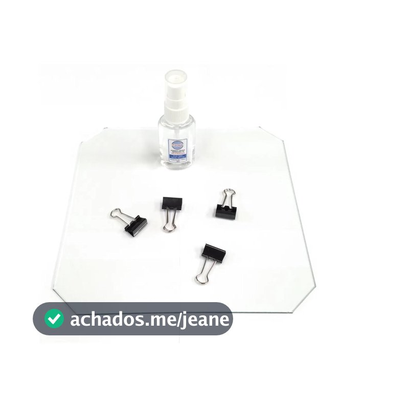 Kit Base mesa de vidro para impressoras 3D Easythreed k1, k7 e K9 + presilhas + adesivo líquido profissional