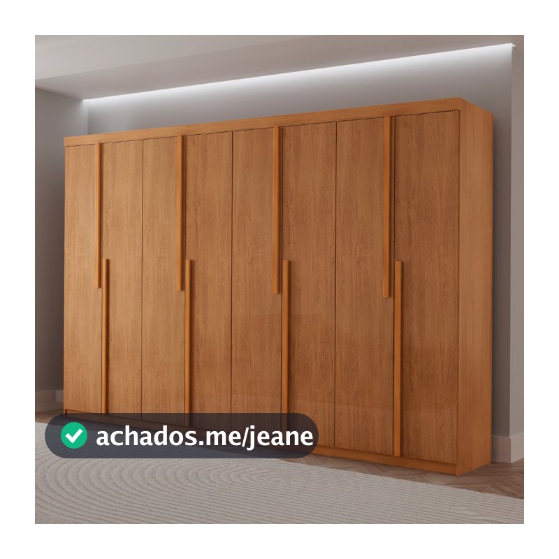 Guarda Roupa Casal Quioto MDF com 8 Portas 4 Gavetas Moderna Mobília