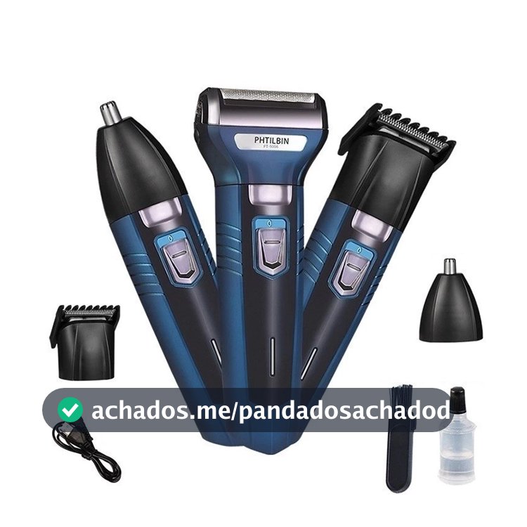 Maquina De Barbear Aparador e Depilador de Pelos Elétrico 3 Em 1 Cabelo Nariz Barba Corpo