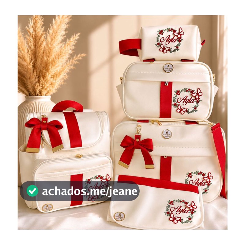 Kit Mala Maternidade Personalizada com 5 Peças. Bolsas de bebê personalizada Luxo com nome. Nick Baby Bolsas