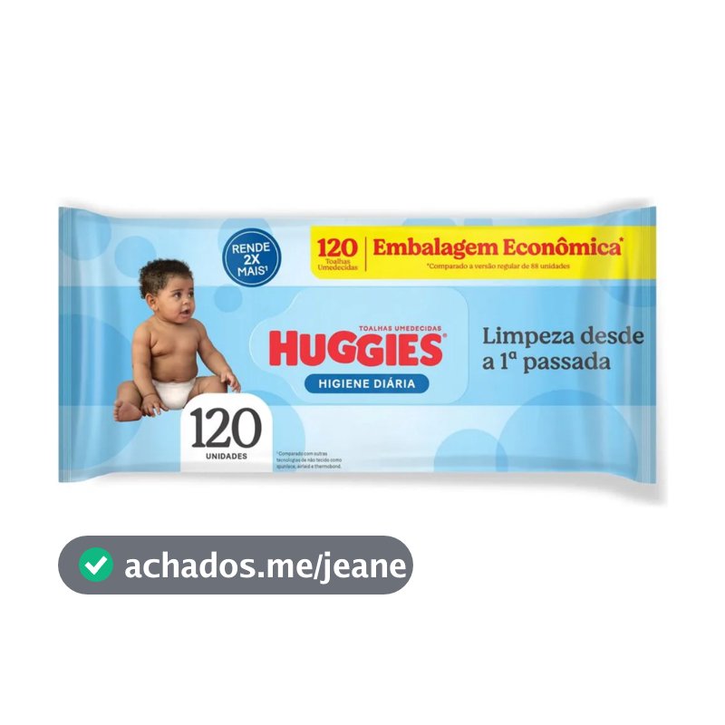 Lenço Umedecido Huggies Tripla Proteção – 120 Unidades