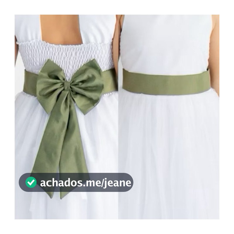 Faixa e Laço Dama de Honra Infantil  acessório Festa Verde Esmeralda Musgo Militar Oliva Cha REF4196