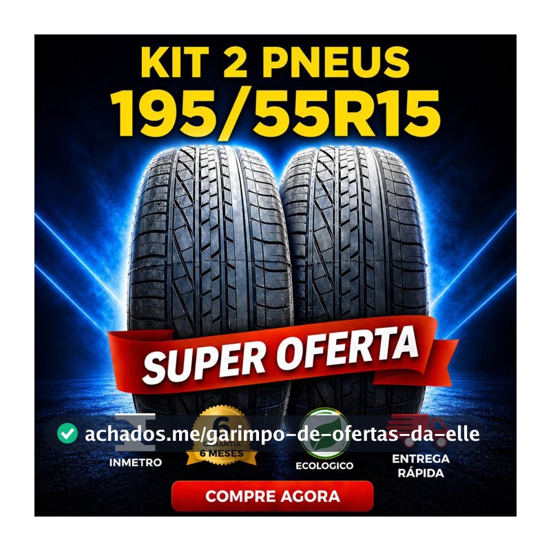 Kit 2 Pneus 195/55R15 Remold Linha Super Premium