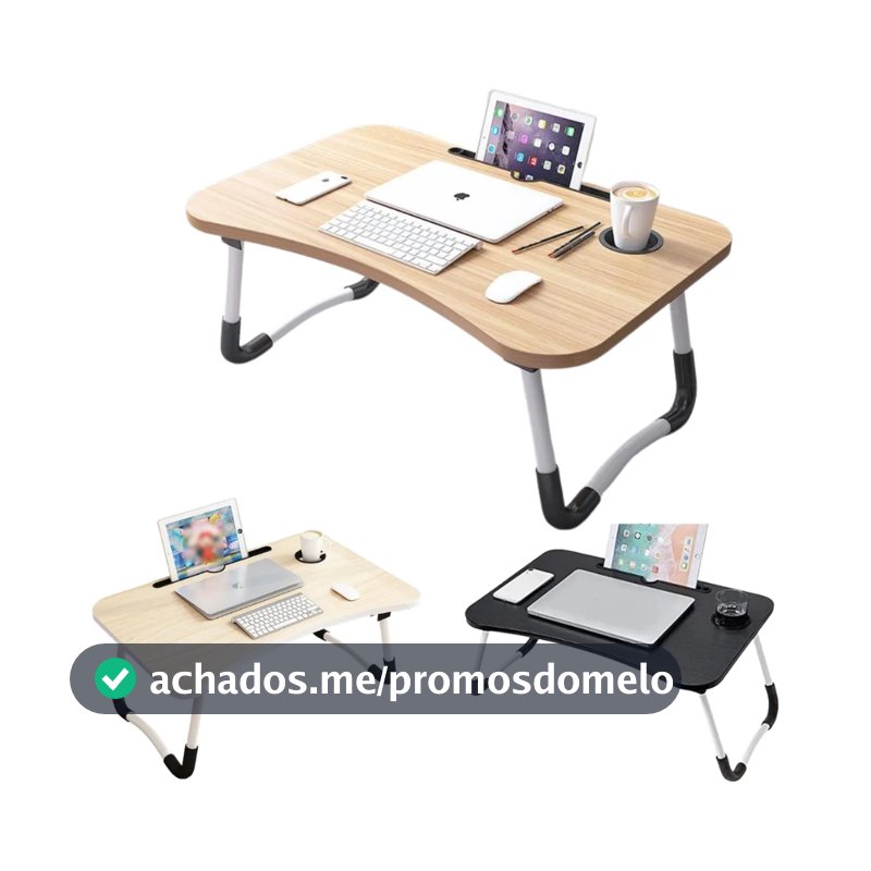 Mesa Dobrável Mesinha Portátil Para Notebook Home Office Cama Refeição Viagem De MDF