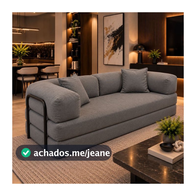 Sofá Cama Colchão Aura 100% de Espuma CompactoAir Sala Embalado a Vácuo no Tecido Boucle