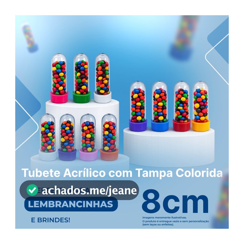 Kit Tubetes 8cm 10/20/30/40/50 - Para Lembrancinhas - Várias Cores