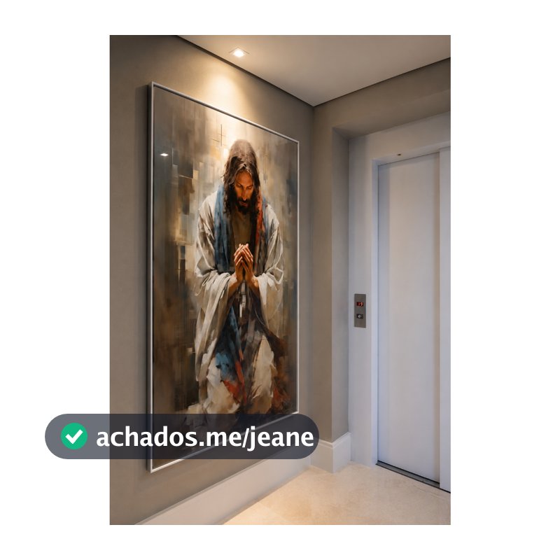 Quadro Decorativo 1 Tela Jesus Em Oração 120X80cm Para Sala Quarto Escritorio