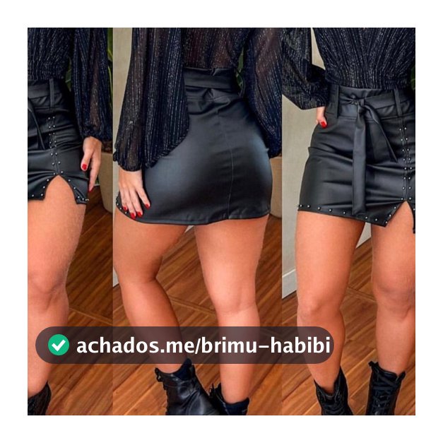saia de courinho de cinto perolas
