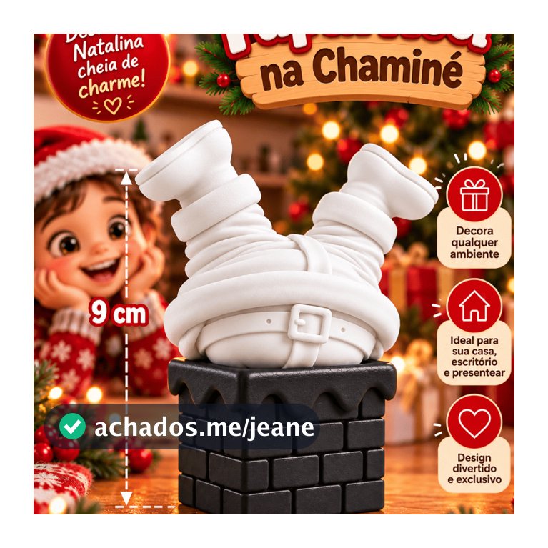 Papai Noel na Chaminé | Enfeite de Natal Divertido | Decoração Natalina Criativa