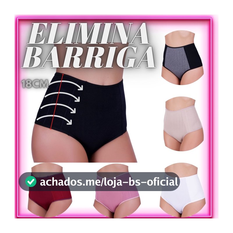 Kit 5 Calcinha Especial Pos Parto Segura Barriga Efeito Cinta Conforto Cintura Alta Anti Culote