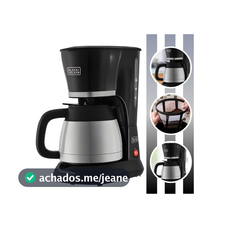 Cafeteira Semi Automática Cm200i Potência 750W Jarra Térmica Prepara 25 Xícaras de Café Black Decker