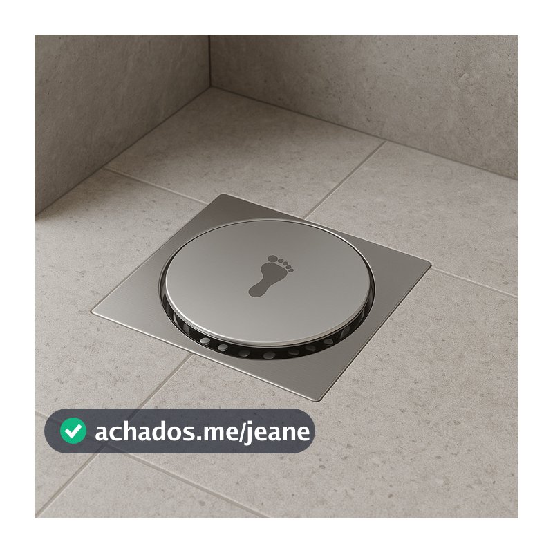 Ralo Click Up Cromado Moderno Inteligente Quadrado Aço Inox 15cm Banheiro