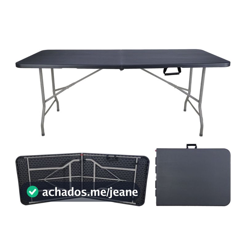 Mesa Dobrável Vira Maleta Portátil Jardim Camping 1,80m