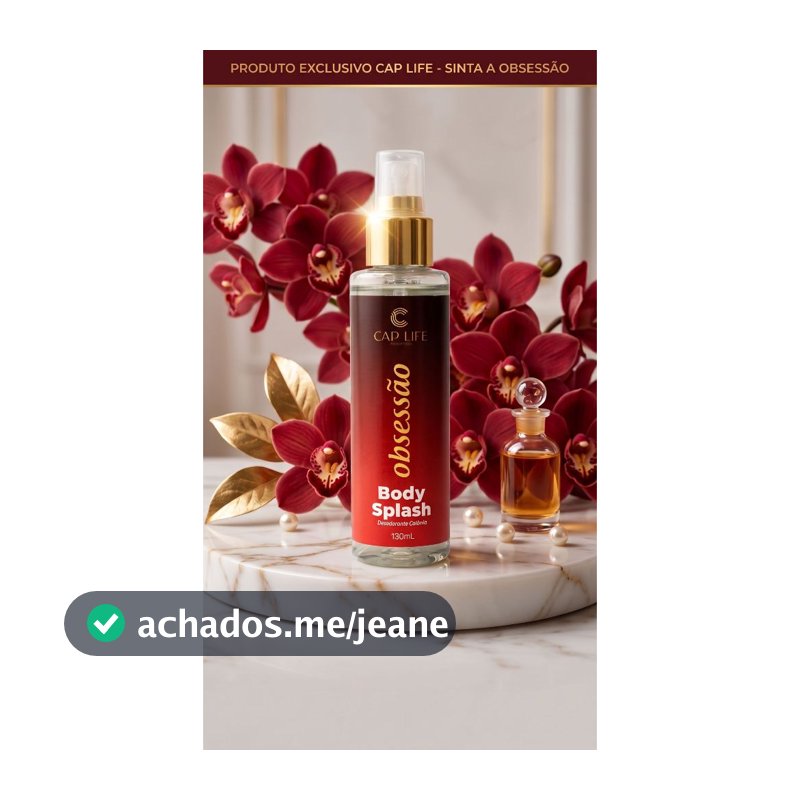 Body Splash Feminino Obsessão 125ml Cap Life Body Splash Fragrancia MArcante Body Splash Alta Fixaçao