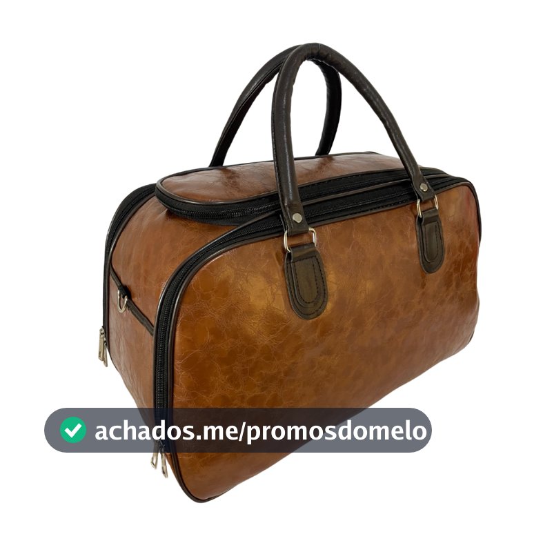 Mala Bolsa de Viagem de Mão Couro Sintetico Bagagem com Compartimento Espacosa