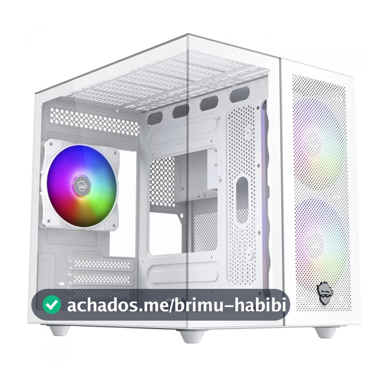 Gabinete Gamer Ninja Kazan X3, Mini Tower,Temperado,M-ATX,USB-C,Sem Fonte, Com 3 Fans, GN-CS-KZMAW3F
