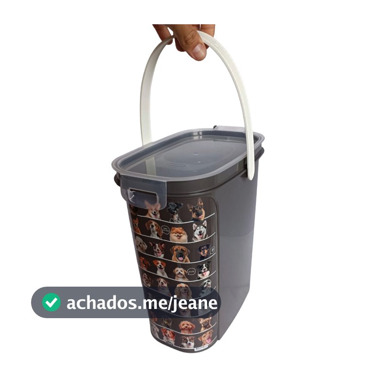 Porta Ração 8,5L Tampa Hermética Pote E Dosador P/ Cão Pet