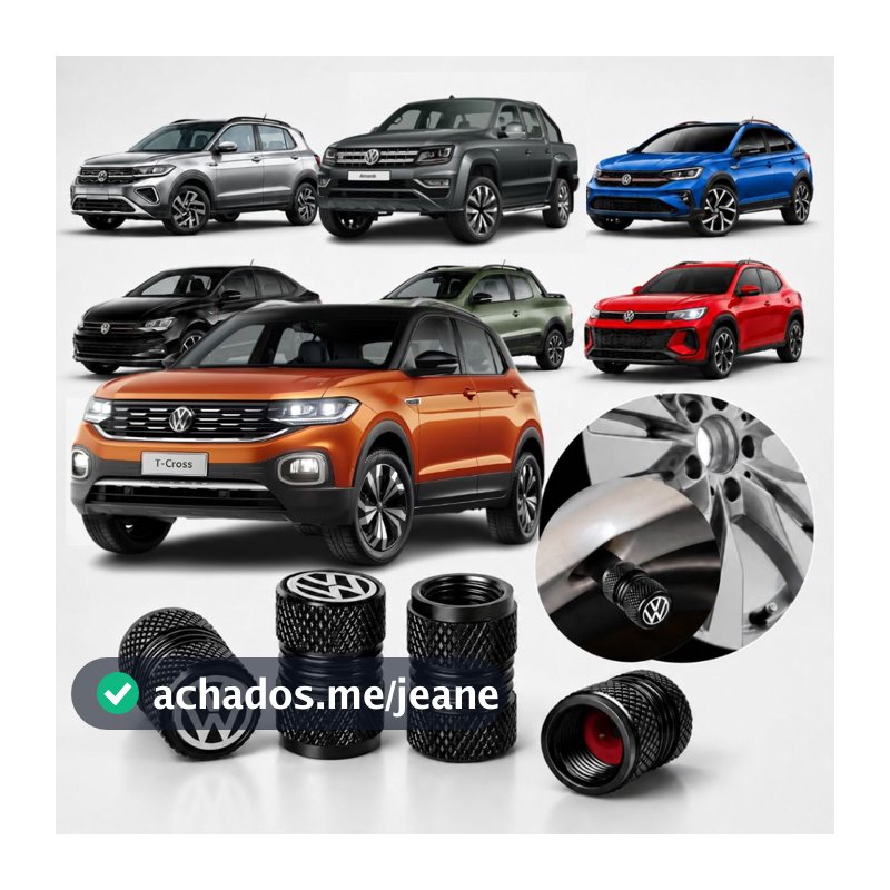 Kit 4 Tampas Bico Pneu Universal Veículos Volkswagen T-cross Polo Nivus Tera Virtus Gol Amarok Jetta