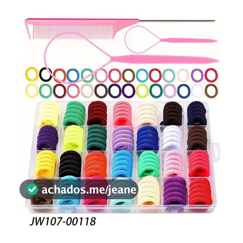 Kit Completo de Elásticos Coloridos e Acessórios para Penteado Transforme seus penteados
