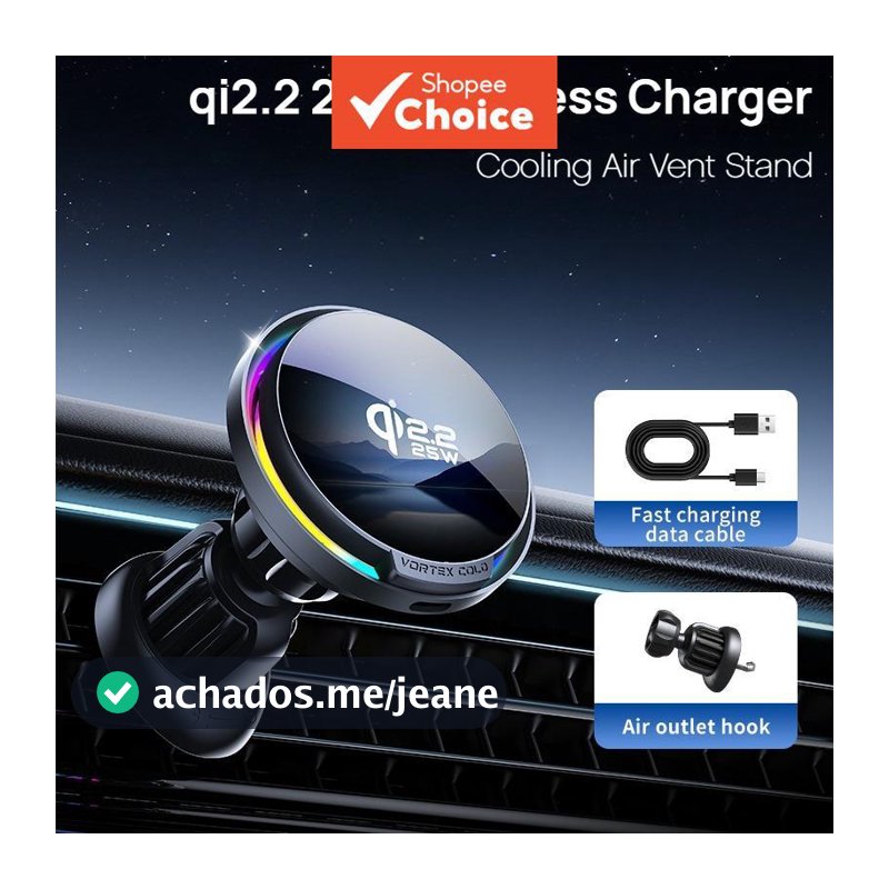 RGB Magnético Sem Fio 25w De Carregamento Rápido Montagem Do Carro Suporte Telefone Ventilação Ar Para Iphone 17 16 15 1
