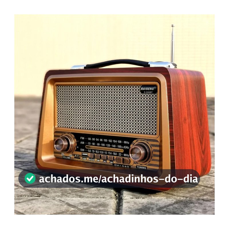 Rádio Portátil Vintage Retro Recarregável GoldenUltraTrilha Sonora com Estilo em AM/FM/Card/PenDrive