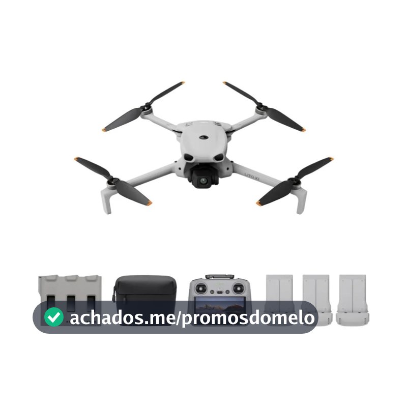 Drone DJI Lito X1 Fly More Combo com Controle com Tela Rc2 3 Baterias e Bolsa