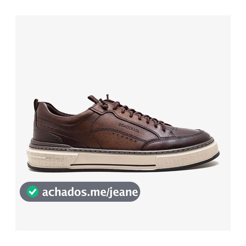 Sapatênis Masculino Democrata Denim Foster Couro Calce Fácil 640201