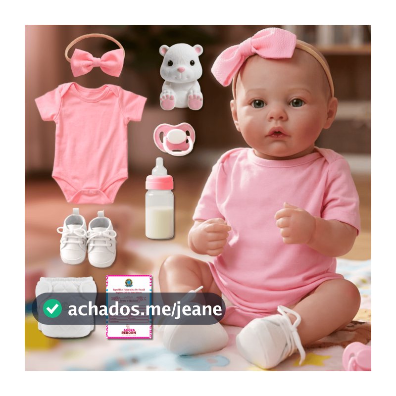 Bebê Reborn Boneca Silicone 48cm Menina Realista Pintado Original Olhos Azuis