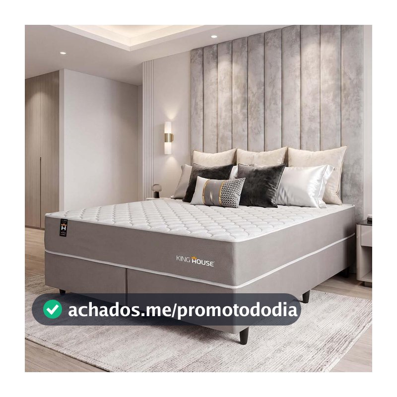 Conjunto Cama Box Queen Size Alpha Special 158x198x60 Bege Molas ensacadas - Hellen