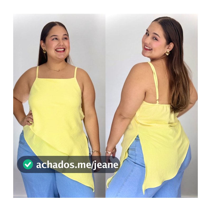 Blusa Plus Size Feminina Duna Regata Assimétrica G1 G2 G3 Promoção