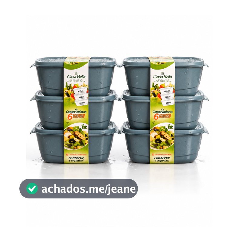 Kit 6 Potes Herméticos Plásticos | Pague 3 Leve 6 | Alta Qualidade para Organização de Cozinha