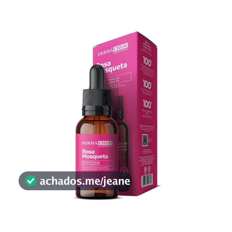 Sérum Facial Rosa Mosqueta 30ml Hidratação Renovação e Clareamento da Pele Dermachem